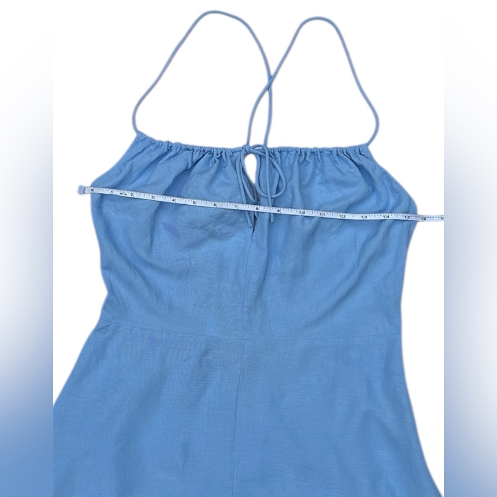 H&M NWT Linen-Blend Light Blue Mini Dress Size:S - Picture 3 of 7